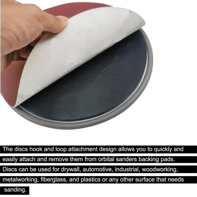 Tonmp 10 PCS 9 Inch 150 Grit Sanding Discs for Hand Radial Sander - 9"" Round Hook & Loop Sandpaper for Hand Sanding Tool, Aluminum Oxide Sander Disc for Hand Drywall Power Sander (150 Grits) - Image 3